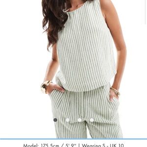 Abercrombie & Fitch Sage Striped Jumpsuit